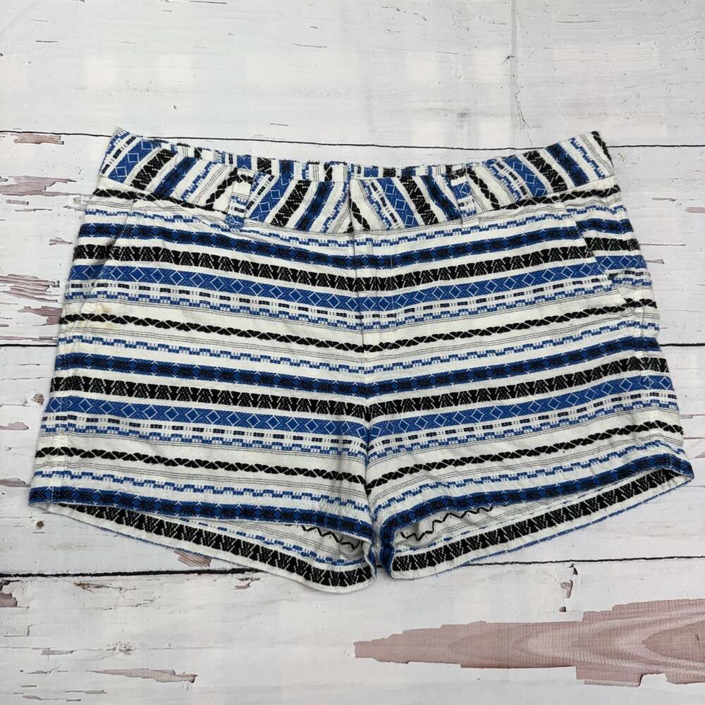 Gap 'The City' 3-Inch Striped Blue and Black Aztec Textured Shorts Size‎ 14